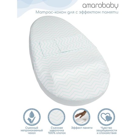 Amarobaby Premium Form mattress, for positioning with memory effect, 74x42x14 cm