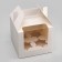 Confectionery folding box for 4 cupcakes, white 16 x 16 x 14 cm