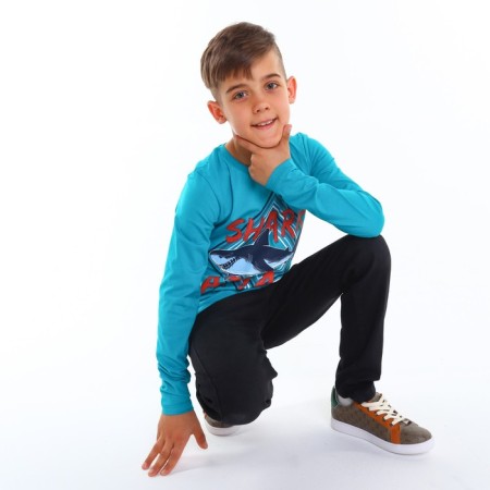 Longslit for a boy, turquoise color, height 146 cm-4