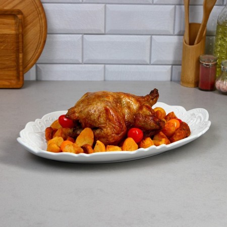 Veronica dish, oval, white, porcelain, Iran-1