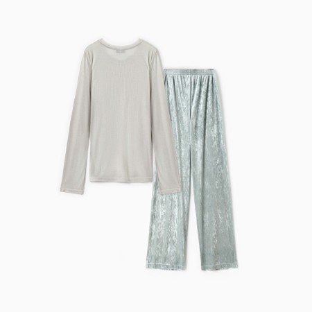 Female set (longshit and trousers) KAFTAN "velvet", 52-54, mint-5