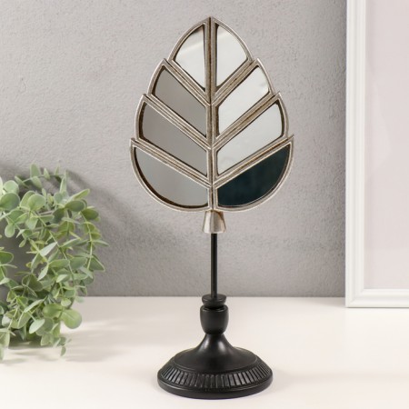 Souvenir Polystone "Mirror Leaf" silver 15.5x11x35 cm