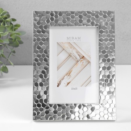 Photo frame Plastic Gallery 10x15 cm, 651628 metallic (plastic screen)