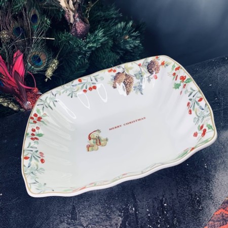 A quadratic salad Lenardi "New Year", size 23x5.5 cm