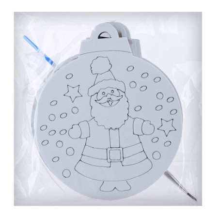 Christmas tree decoration for painting "Santa" 4 pcs., Brush-4