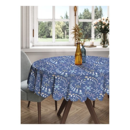 Tablecloth on the table "Dance of Snowflakes", round, Saten, d = 150 cm