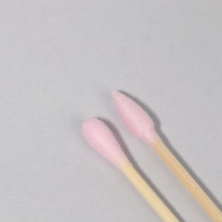 Bamboo cotton sticks, pointed, 7.5 cm, 100 pcs, pink color-6