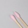 Bamboo cotton sticks, pointed, 7.5 cm, 100 pcs, pink color