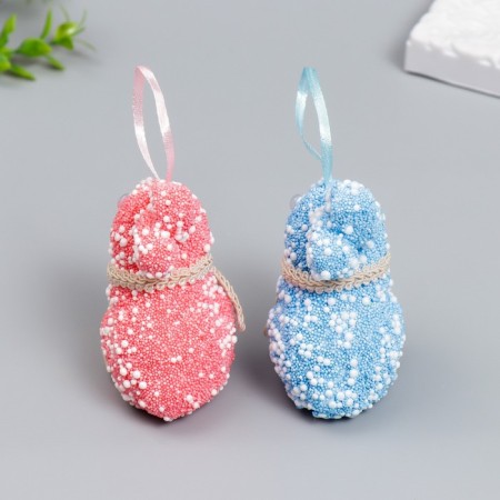 Decor Suspension "Rabbit - Sprinking, Flower on the neck" Set 2 pcs Mix 9 cm-2