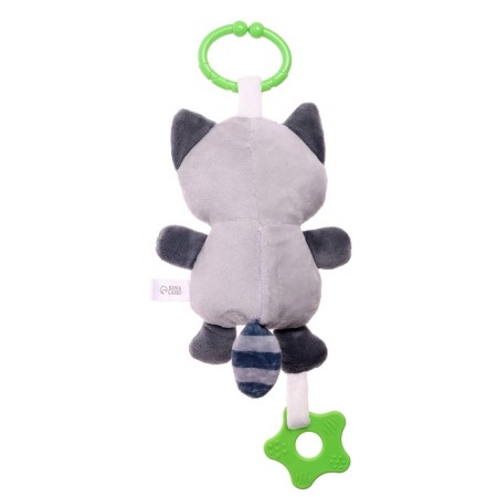 Raccoon rattle, musical, suspended, gray color-3