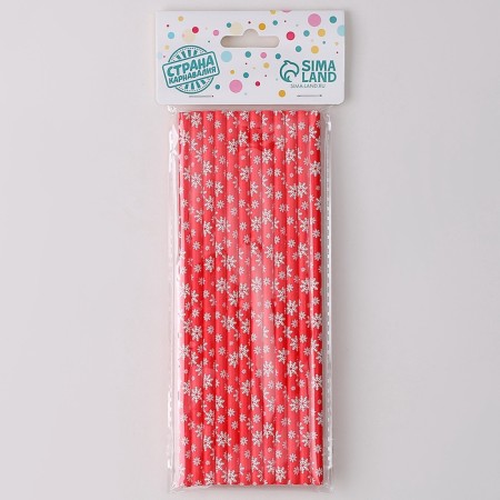 Pipe for cocktail "Snowflakes", set of 12 pcs.-5