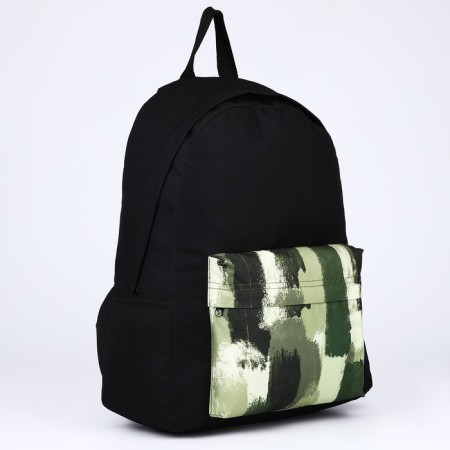 School textile “khaki”, with a pocket, 30x12x40cm, black color-3
