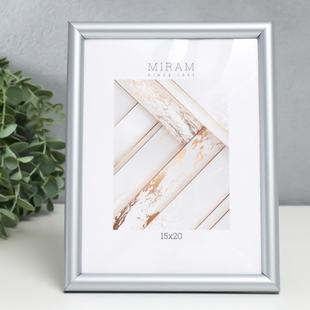Photo frame Plastic "Mira" 15x20 cm silver (plastic screen)-1
