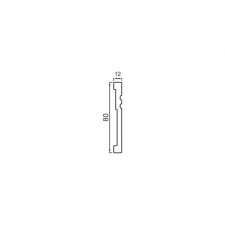 Skirting shock -resistant white 80x12x2000mm-1