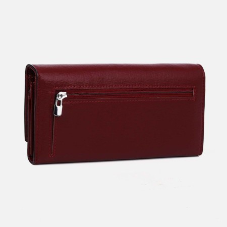 Women's wallet on magnets, burgundy color-1