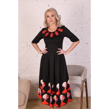 Women's dress, size 42, black color-11