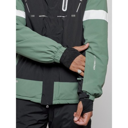 Ski costume male winter, size 56, khaki color-9
