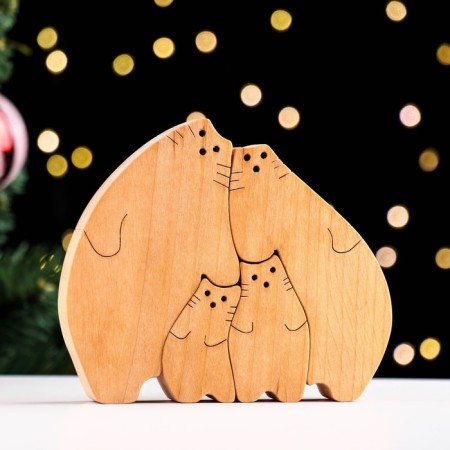 Souvenir-Pazle "Family of Black Cat", 4 pcs, 14x11 cm
