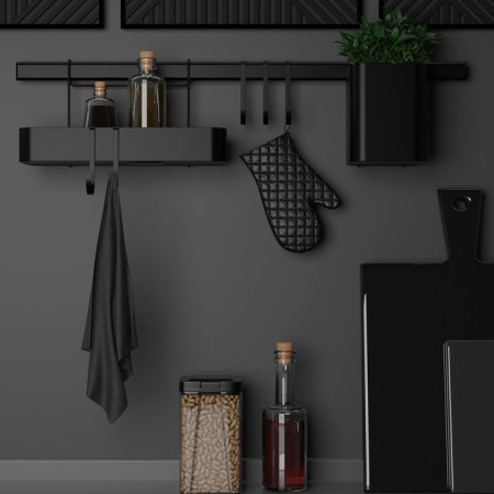 Railing system for the kitchen for 8 objects of the share, 60.5 cm, black color-4