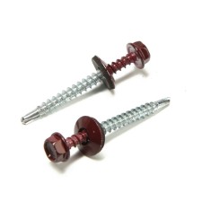 Roofing screws 4.8x50 mm, RAL3005 BORND color, 150 pcs.