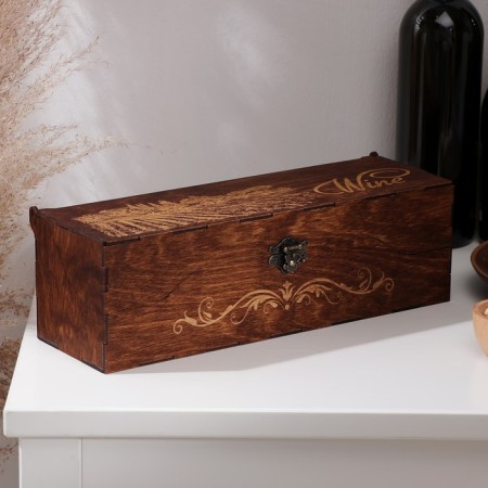 ADELICA's wine box "Tuscan", 33.5 × 10 × 10.2 cm, color dark chocolate
