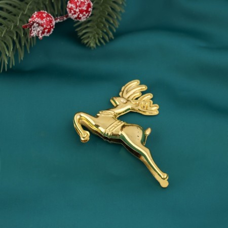 Jewelry decoration "Running Deer" (set 4 pcs) 5x7 cm, gold-1