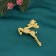 Jewelry decoration "Running Deer" (set 4 pcs) 5x7 cm, gold
