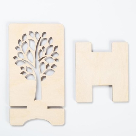 Stand for the phone "tree", 15x8 cm, linen, wood-3