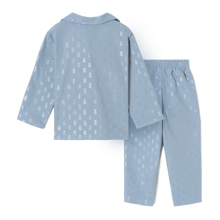 Pajama nursery from a flannel (shirt, trousers) kaftan "pineapple", height 98-104, blue-6