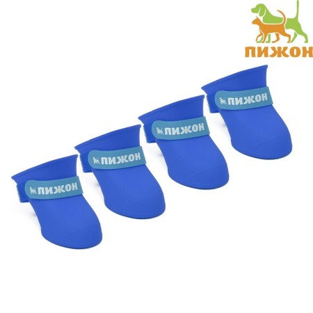 Rubber pijon boots, set 4 pcs., Rr. L (sole 5.7 x 4.5 cm), blue