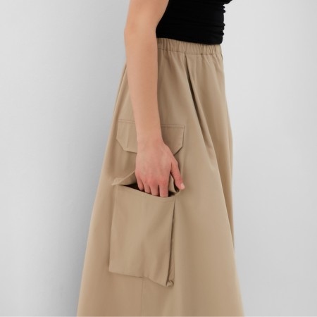 Women's skirt with Minaku pocket: safari beige color, rn 48-4