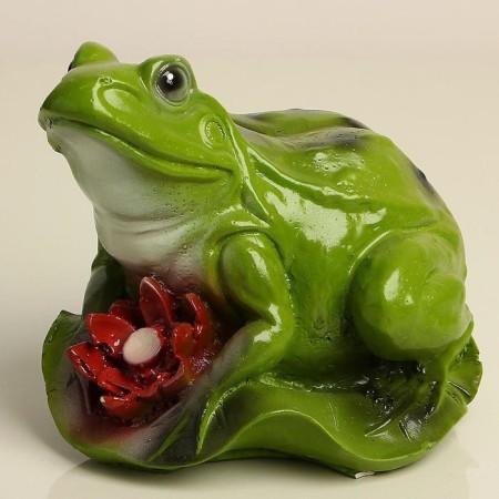 Garden figure "Frog with lotus" Malaya 18x18cm-7