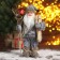 Santa Claus "In a gray suit with skis" 30x18 cm