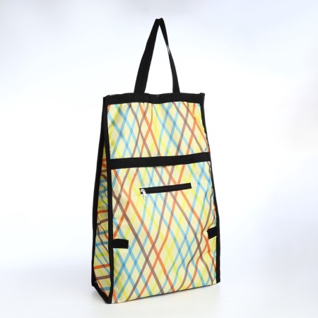 Folding bag on Velcro, 2 wheels, colorful color