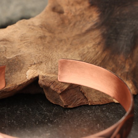Bracelet "Flowering", plate, narrow, copper-2