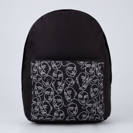 Backpack school youth One Line, 29x12x37 cm, lightning departure, external pocket, refinery, black-4