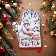 Варежка-прихватка "Happy new year" 20х27см,100% п/э