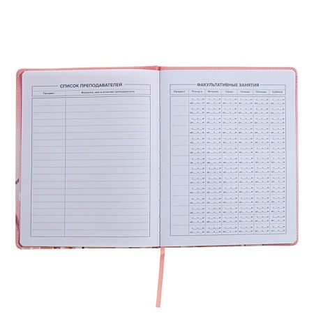 Universal Diary Grade 1-11, 48 sheets "Girl in the cap", solid covering of artificial leather, uplife, lies, universal cheat sheet, block 80 g/m2-5