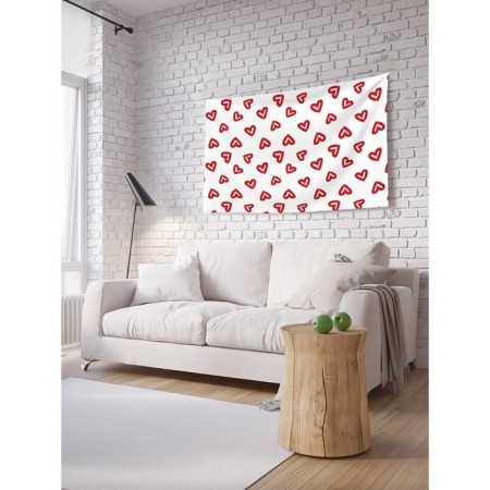 Decorative panel with photo printing "Drawn Hearts", horizontal, size 100x150 cm