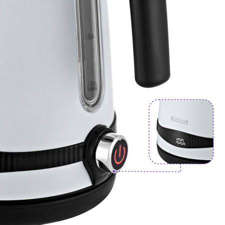 Electric kettle KitFort KT-6121-2, metal, 1.7 l, 2200 watts, adjustment t °, white-1