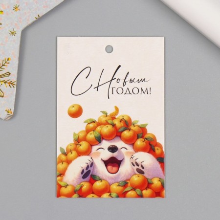Cardboard "Bear in Mandarins" 4x6 cm
