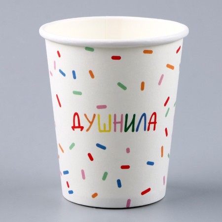 A one -time paper glass "Dushnil", white, 250 ml-1