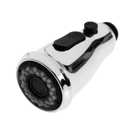 Zein aerator, for an exhaust mixer, with stream adjustment, 2 modes, chromium color