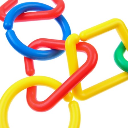 Developing toy "chain", 6 elements, mix, crumb I-2
