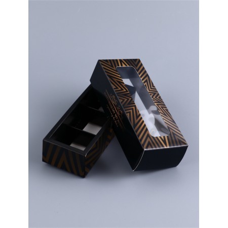 Box with a shell for 3 sweets, with a window "Best Man", 13 x 5 x 3.3 cm. Confectionery packaging-3