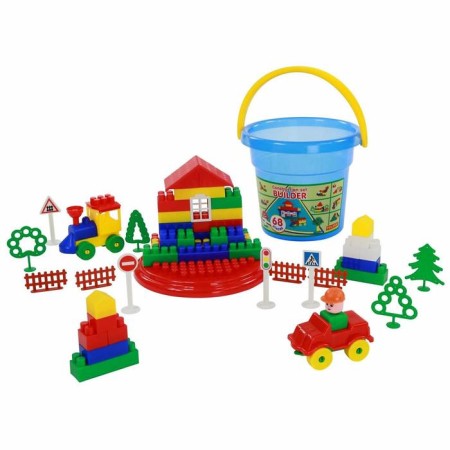 Designer "Builder", 68 elements, in a bucket of maxi with a lid