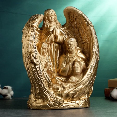 Figure "Guardian Angel" ivory, 35x25x15cm-3