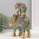 Polystone souvenir "Elephant with an elephant, chamomile on the ass" red-blue, sparkle 17x7x23 cm 103258