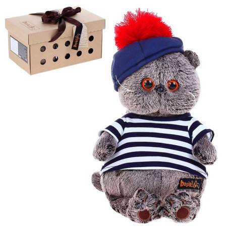 Soft toy "Basik" in a vest and take, 22 cm