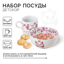 A set of children's dishes, 2 subjects: salad bowl, mug 